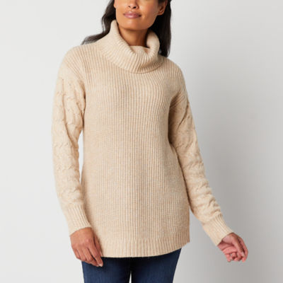 St. John's Bay Womens Turtleneck Long Sleeve Pullover Sweater