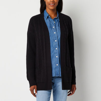 St. John's Bay Womens Long Sleeve Open Front Cardigan