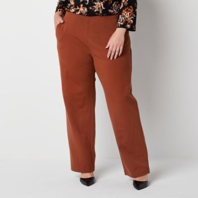 Liz Claiborne-Plus Womens Mid Rise Wide Leg Pull-On Pants, Color: Navy -  JCPenney