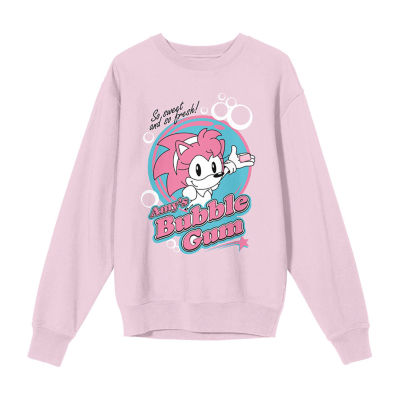 Juniors Womens Crew Neck Long Sleeve Sonic the Hedgehog Sweatshirt