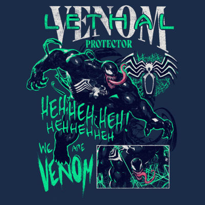Novelty Mens Crew Neck Short Sleeve Regular Fit Venom Graphic T
