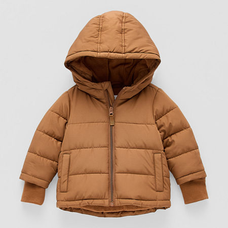 Okie Dokie Baby & Toddler Boys Hooded Heavyweight Puffer Jacket, 3t, Brown