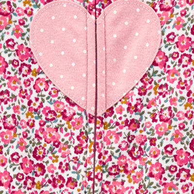 Carter's Baby Girls Footed Rib Crew Neck Long Sleeve One Piece Pajama