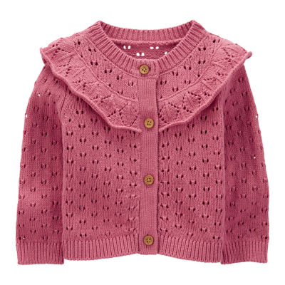 Oshkosh Baby Girls Round Neck Long Sleeve Cardigan