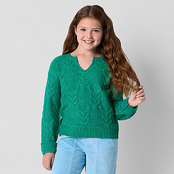 Split Round Neck Long Sleeve Sweaters Split Round Neck Long Sleeve Sweaters