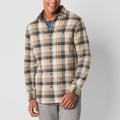 mutual weave Mens Regular Fit Long Sleeve Flannel Shirt