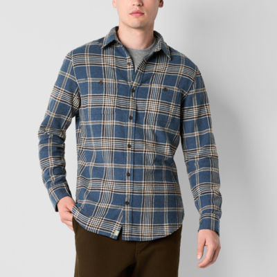 mutual weave Mens Long Sleeve Regular Fit Flannel Shirt