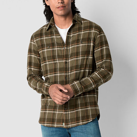 Mutual Weave Mens Regular Fit Long Sleeve Flannel Shirt, Xx-large, Green