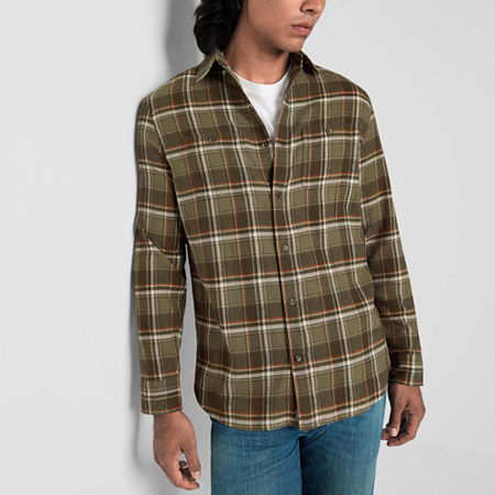 Mutual Weave Mens Regular Fit Long Sleeve Flannel Shirt, Xx-large, Green