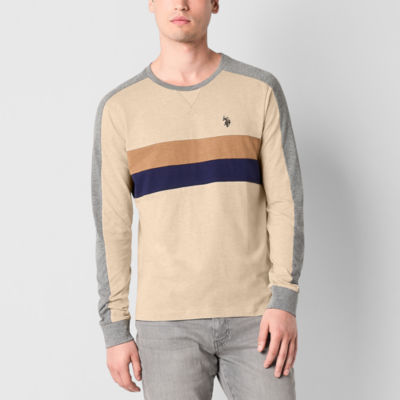 U.S. Polo Assn. Colorblock Mens Crew Neck Long Sleeve T-Shirt