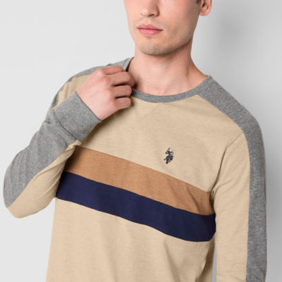 U.S. Polo Assn. Colorblock Mens Crew Neck Long Sleeve T-Shirt