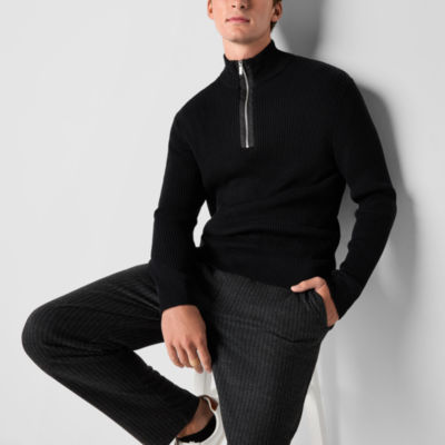 Stylus Mens Mock Neck Long Sleeve Pullover Sweater