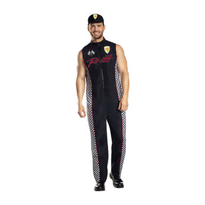 Mens Formula Racer Jumpsuit Costume