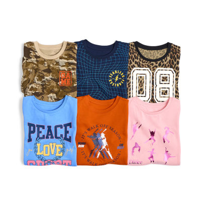 Xersion Little & Big Kid Girls Crew Neck Short Sleeve Regular Fit Graphic T-Shirt