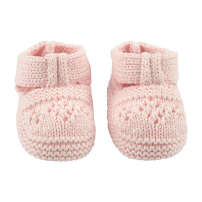 pink newborn booties