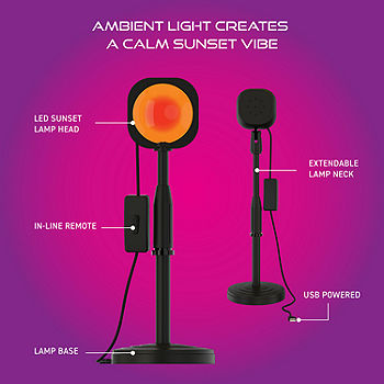 Iconic Sunset Atmosphere Lamp, USB-Powered LED Table Lamp 8764JCP, Color:  Black - JCPenney