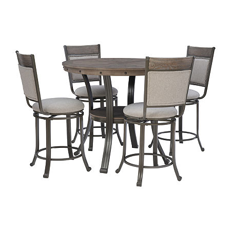 Firview 5 PC Counter Height Dining Set, One Size, Gray