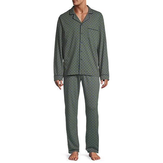 Stafford Mens Long Sleeve 2-pc. Pant Pajama Set - JCPenney