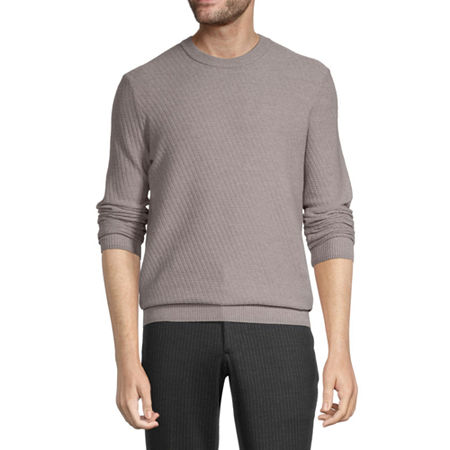JF J.Ferrar Slim Mens Crew Neck Long Sleeve Pullover Sweater, Large , Gray