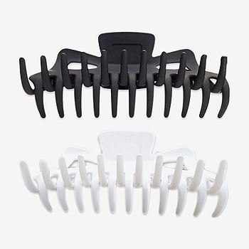 a.n.a Black & White Large Claw 2-pc. Hair Clip, Color: Ofwhtblk