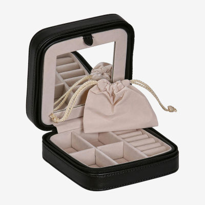 Mele And Co Dana Mirrored Black Jewelry Travel Case