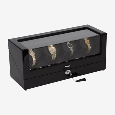 Mele And Co Langdon Lockable Black Watch Box