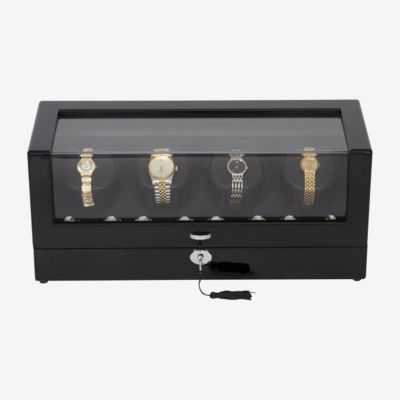 Mele And Co Langdon Lockable Black Watch Box