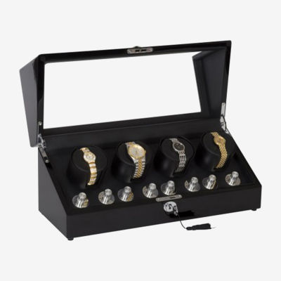 Mele And Co Langdon Lockable Black Watch Box