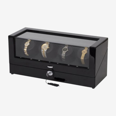 Mele And Co Langdon Lockable Black Watch Box