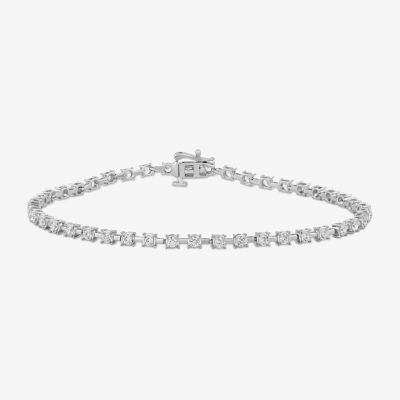 1 1/2 CT.T.W. Lab-Grown Diamond (I2/ H-I) 10K White Gold 7 1/4 Inch Tennis Bracelet