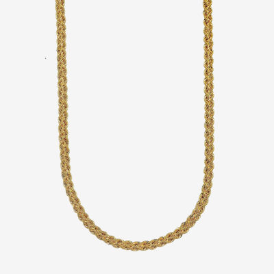 14K Gold 18 Inch Hollow Double Rope Chain Necklace
