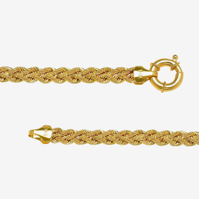 14K Gold Inch Hollow Rope Chain Bracelet