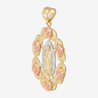 Our Lady Of Guadalupe Womens 14K Gold Oval Pendant