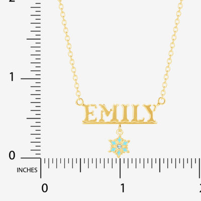 Disney Frozen Personalized 14K Yellow Gold Over Sterling Silver Snowflake Name Necklace