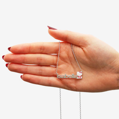 Hello Kitty® Personalized Girls Sterling Silver and Enamel Name Necklace