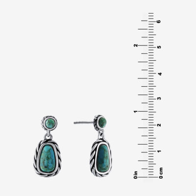 Enhanced Turquoise Sterling Silver Drop Earrings