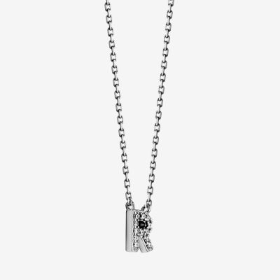 Womens Diamond Accent Cubic Zirconia Sterling Silver Round 18 Inch Pendant Necklace