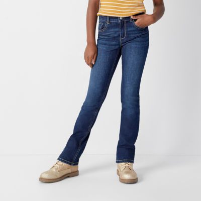 Thereabouts Little & Big Girls Adjustable Waist Stretch Fabric Superflex Mid Rise Regular Fit Bootcut Jean