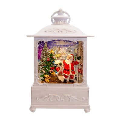 Kurt Adler 10in Battery-Operated Led Santa With Gifts Snow Globe