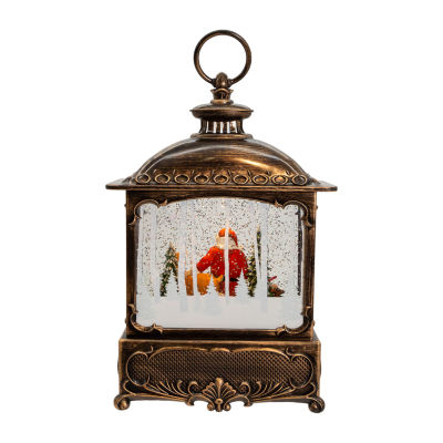 Kurt Adler 12in Battery-Operated Led Santa With Animal Snow Globe