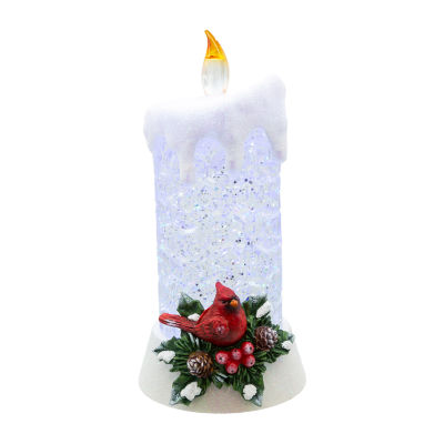 Kurt Adler 8.5in Battery-Operated Changing Led Cardinal Snow Globe