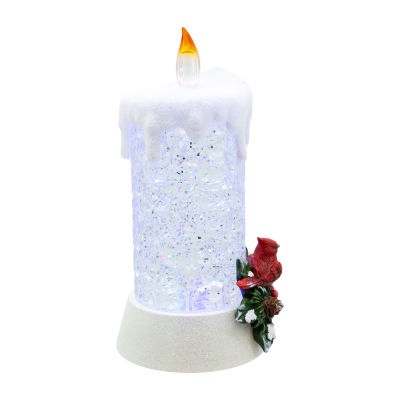 Kurt Adler 8.5in Battery-Operated Changing Led Cardinal Snow Globe