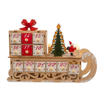 Kurt Adler Led Santa Sleigh Christmas Advent Calendar