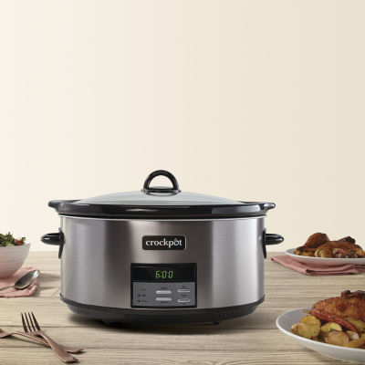 Crock Pot® 8-Quart Black Stainless Programmable Slow Cooker-JCPenney,  Color: Black St Steel