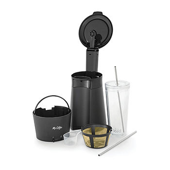 Iced Coffee maker Brews Coffee in 4 Mins, Cup & Straw Scoop