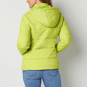 Light Jackets Women's Puffer Coat with Removable Hood Long-Sleeve