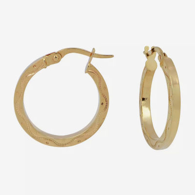 14K Yellow Gold Diamond-Cut 20mm Hoop Earrings