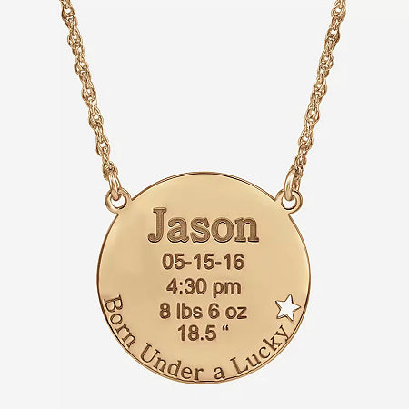 Personalized "Born Under a Lucky Star" Birth Necklace, One Size, Yellow