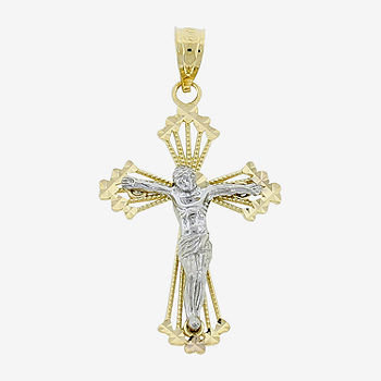 Women’s 14K Gold Two-Tone Crucifix Cross Pendant