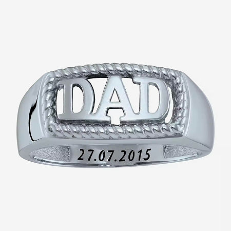 Personalized Men's "Dad" Ring, 12, White